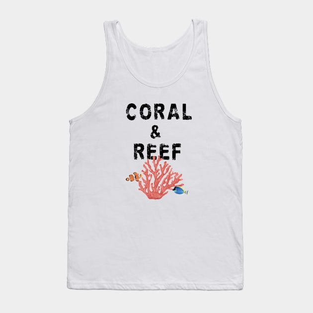 Coral and Reef T-shirt, Summer Vibe T-shirt Tank Top by Kate Dubey